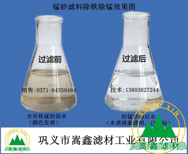 錳砂過(guò)濾前后效果圖